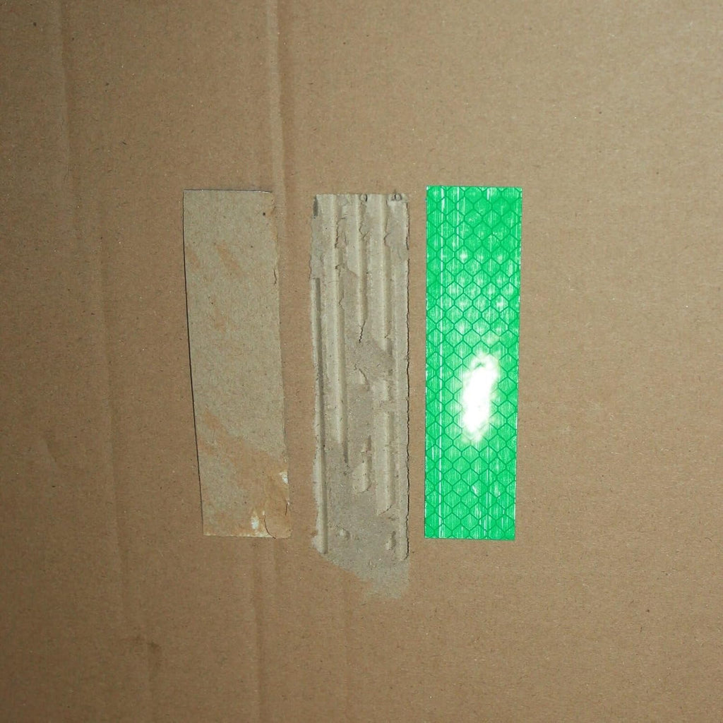 Non Fading Green Reflective Stickers 1 inch X 4 inch, Outdoor Waterproof High Visibility Warning Safety Adhesive Reflector Tape (100 Pcs)