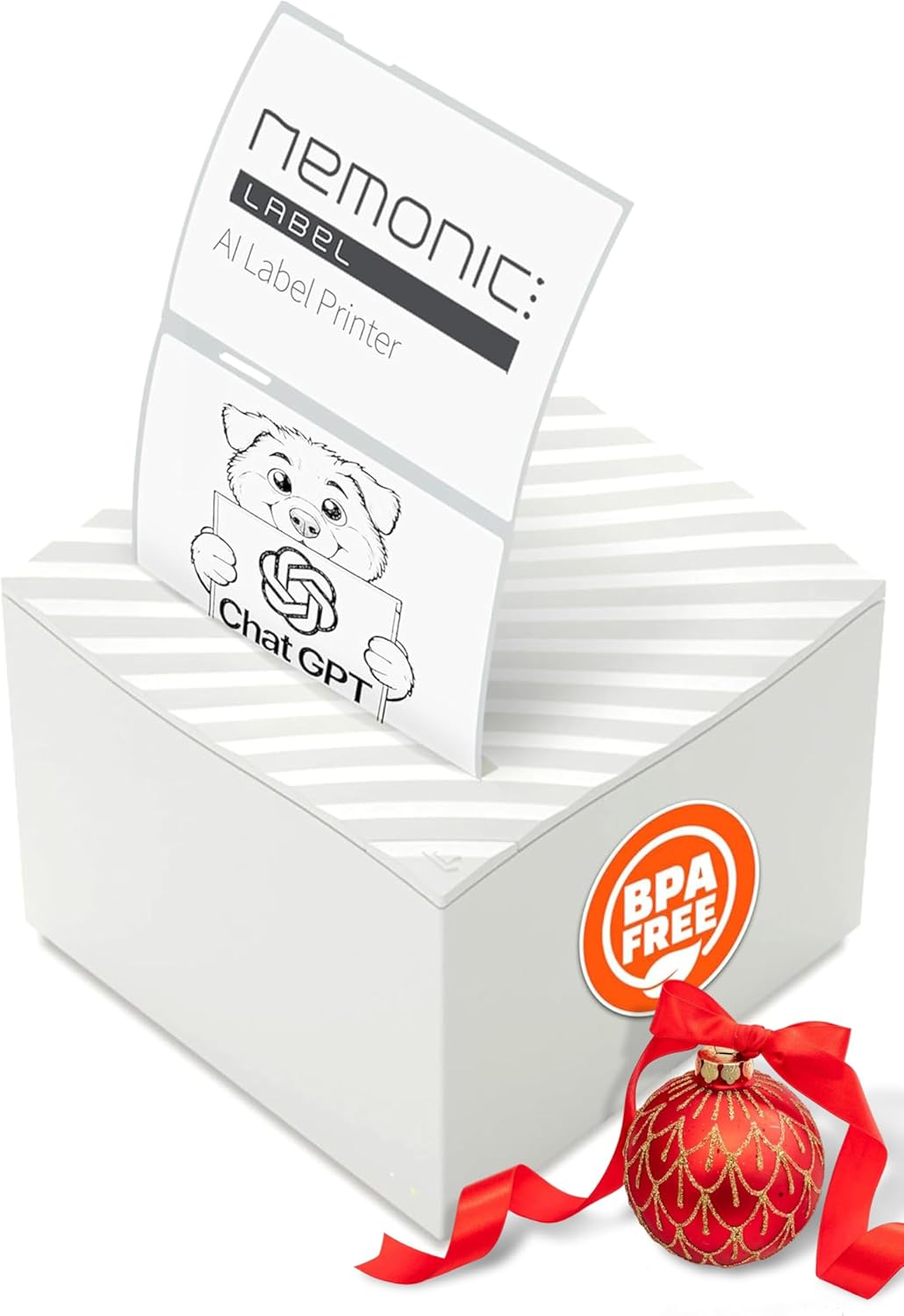 Nemonic AI | Label Printer | Sticky Note | Compatible with CHATGPT | Inkless Bluetooth Thermal Label Printer for Small Business | Portable Wireless