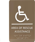 6" X9" Area of Rescue Assistance Sign - ADA Compliant Tactile Graphics Grade 2 Braille Text Signs| Sign for Shopping Malls, Offices, Hotels, Schools, Apartments, and Restaurants