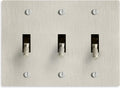 Select 15A 120V AC 3-Gang Toggle Switch, Vintage Satin Nickel Plated Single Pole 3 Way Compatible Wall Mount Toggle Switch, Included Faceplate & Switch Module, UL Listed