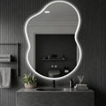 Asymmetrical Lighted Mirror for Bathroom,Modern LED Vanity Mirror with Backlit,Fog-Free,Tri-Color Dimmable Lighting with Memory Function,Hardwire Ready [Horizontal/Vertical] 40" H x 30" W
