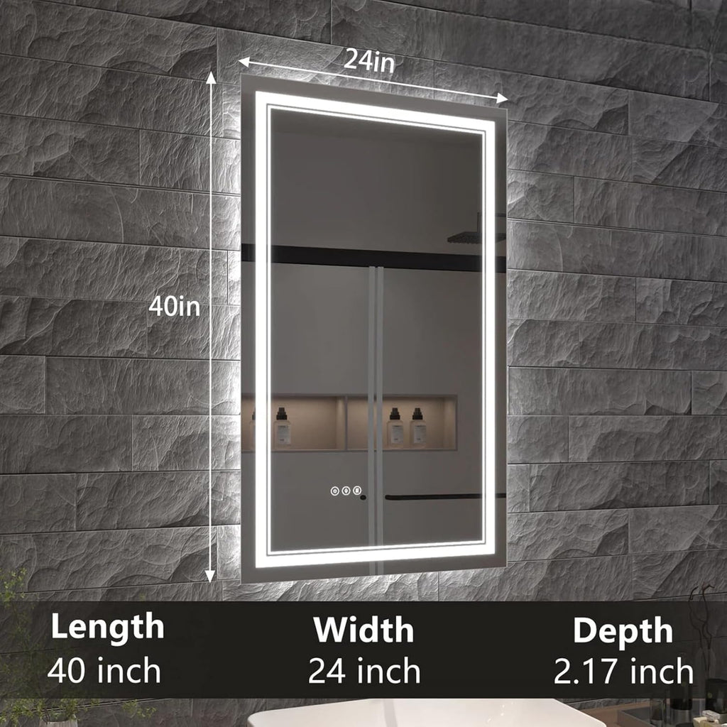 LED Bathroom Mirror with Lights, Wall Mirrors