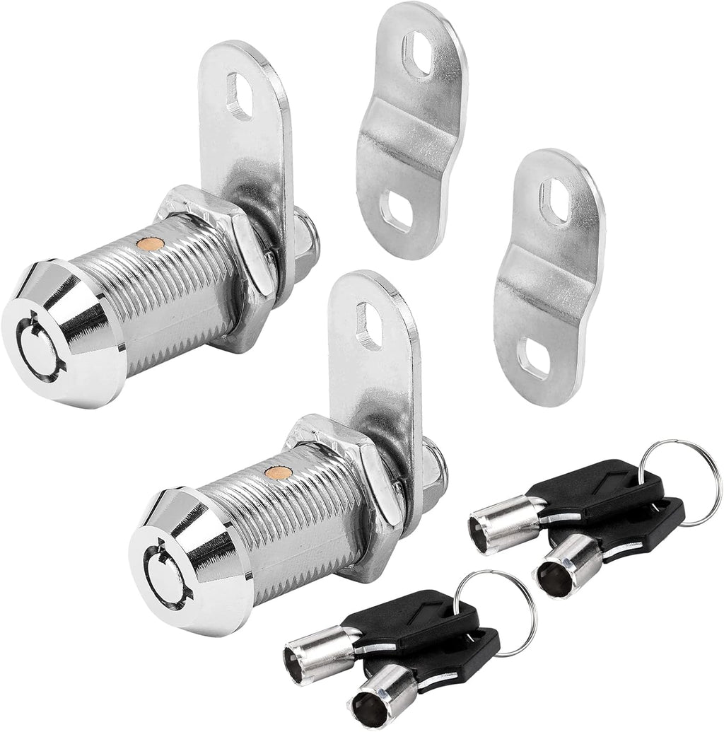 Cam Lock RV Storage Locks Keyed Alike,1-1/8" Fits on 7/8" Max Door Thickness, RV Locks for Compartment Door, Camper, Trailer, Cabinet Locks with Keys(1-1/8 Inch 2Pack)