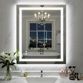 30X36 Inch LED Bathroom Mirror with Lights, Frontlit+ Backlit Bathroom Vanity Mirror for Wall, Ultra-Clear Tempered Glass, Shatter-Proof, Anti-Fog and Memory Function, ETL Listed