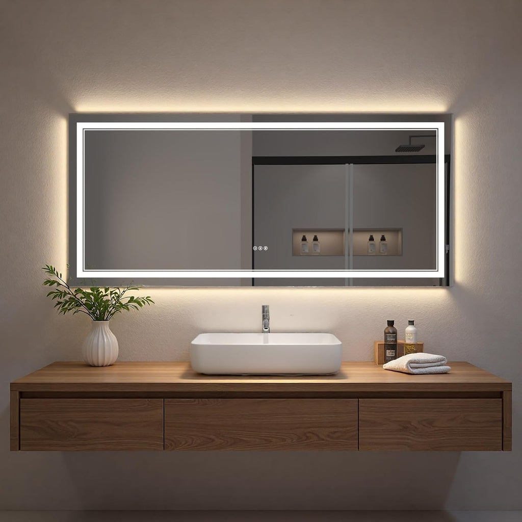 LED Bathroom Mirror with Lights, Wall Mirrors