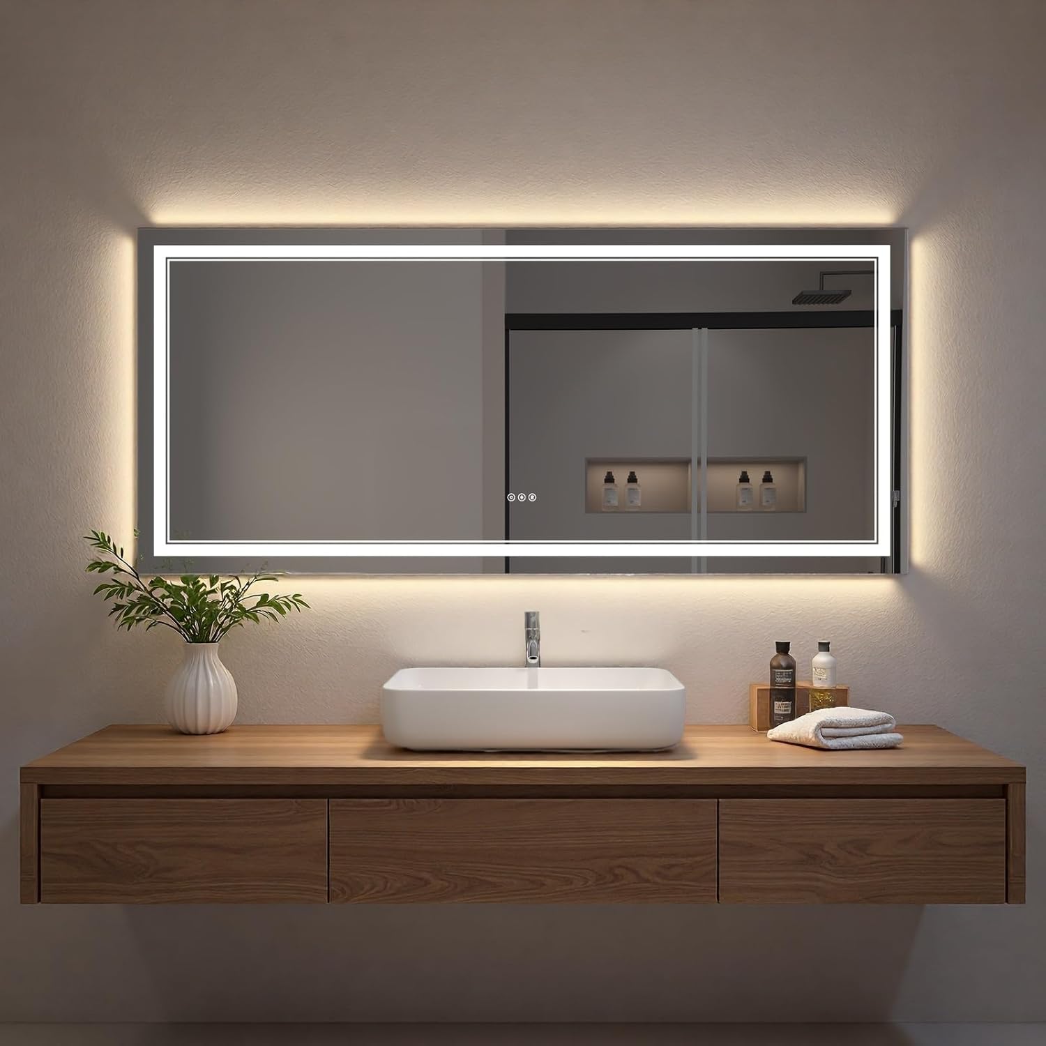 LED Bathroom Mirror with Lights, Wall Mirrors