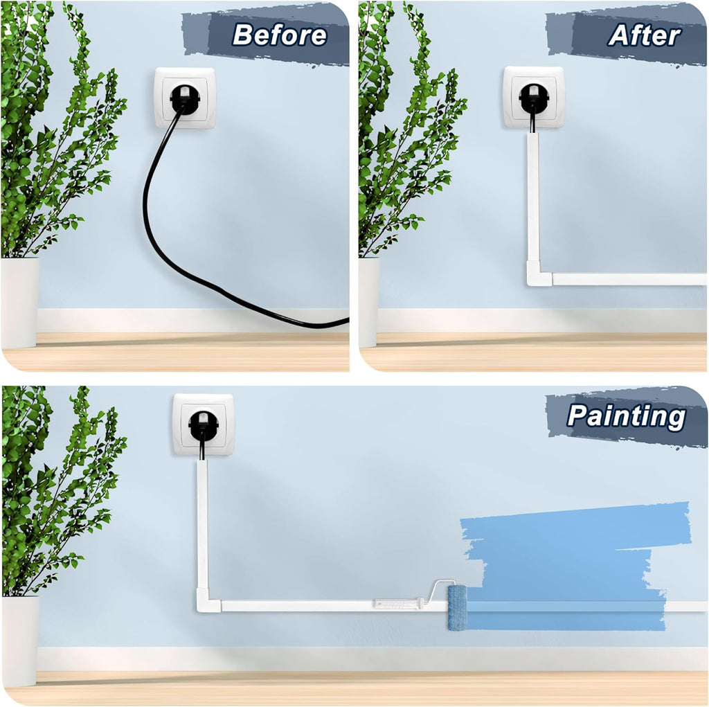 340in Cord Covers for Wires on Wall, One-Cord Wire Covers for Cords, Small White Cord Hider Wall, LZEOY Cable Raceway Wire Hider for Cords, Paintable Cable Concealer - 20x L17 W0.59in H0.4in