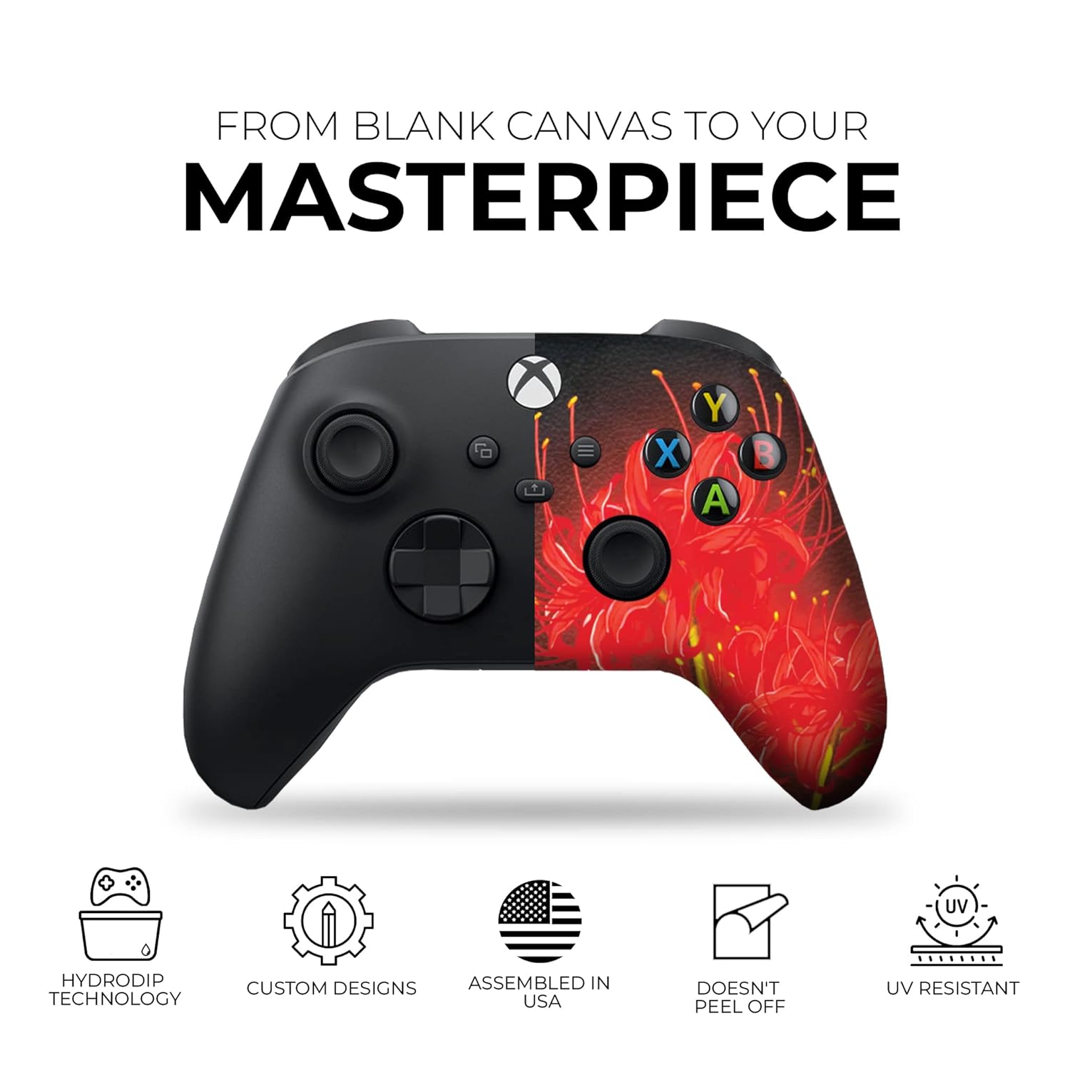 DreamController Tokyyo Ghoul Custom X-box Controller Wireless compatible with X-box One/Series X/S Proudly Customized in USA with Permanent HYDRO-DIP Printing (NOT JUST A SKIN)