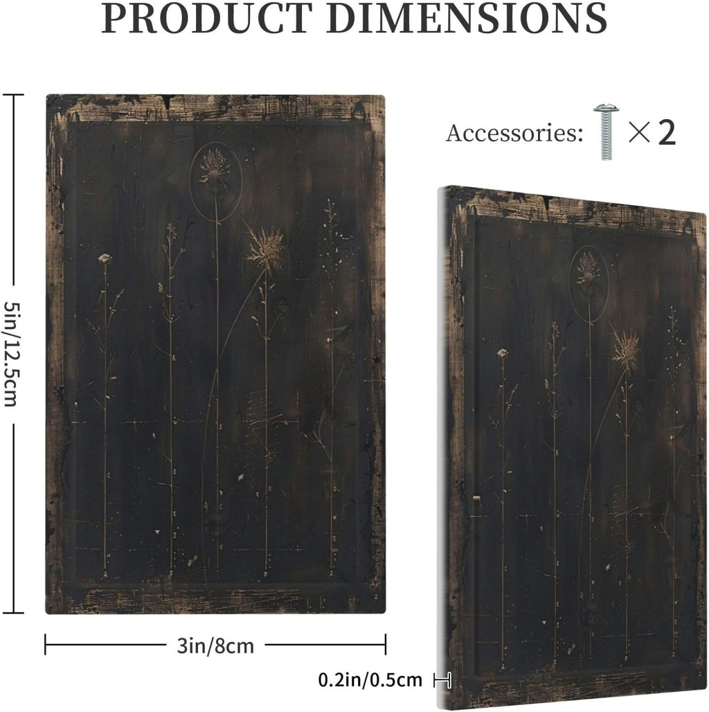 Light Switch Cover Plate Black And White Dandelion Art Vintage Wood Grain 1 Gang No Device Blank Wall Plate Electrical Outlet Cover Decorative Switch Plate Covers for Farmhouse Cabin Decor