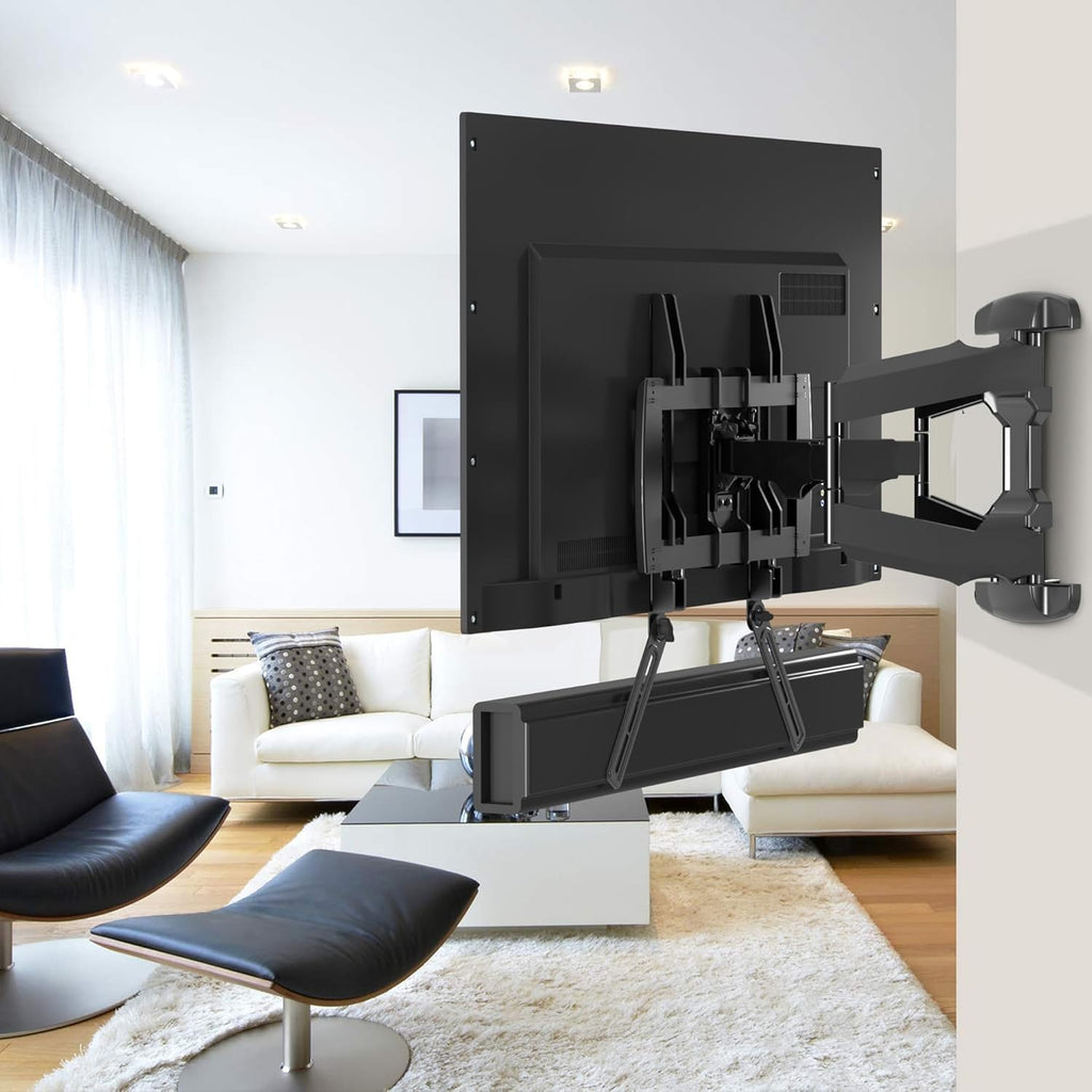 Universal Sound Bar Mounts Fits Most 23 to 65 Inch TVs Soundbar TV Mount Bracket Above or Under TV, up to 22 lbs SBR302