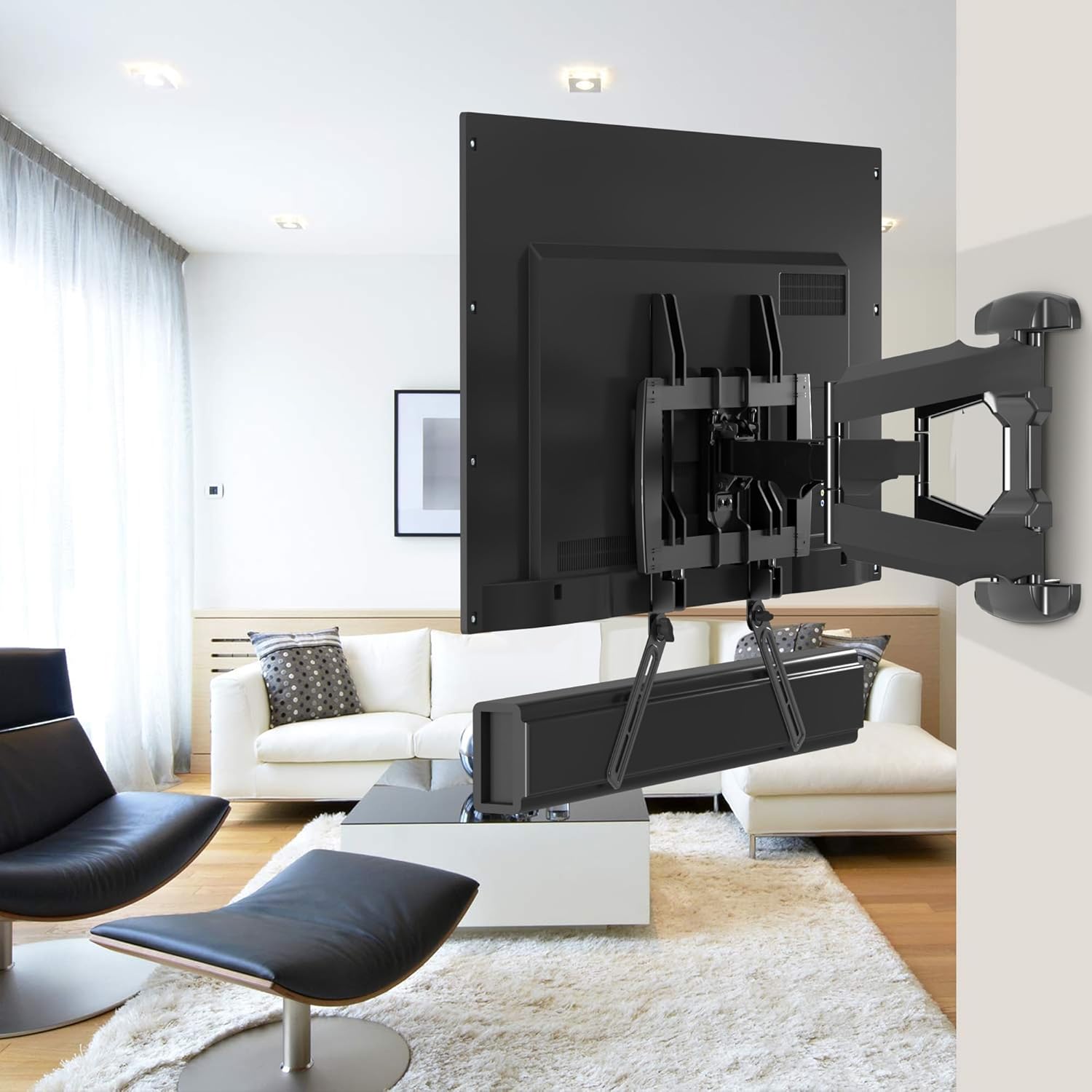 Universal Sound Bar Mounts Fits Most 23 to 65 Inch TVs Soundbar TV Mount Bracket Above or Under TV, up to 22 lbs SBR302
