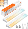 12inch Linkable Under Cabinet Lighting Hardwired Plug-in, Wired led Under Cabinet Lights with 5 CCT (2700/3000/3500/4000/5000) & Dimmable, Under Counter Lights for Kitchen, 6W, 600LM, 2 Pack