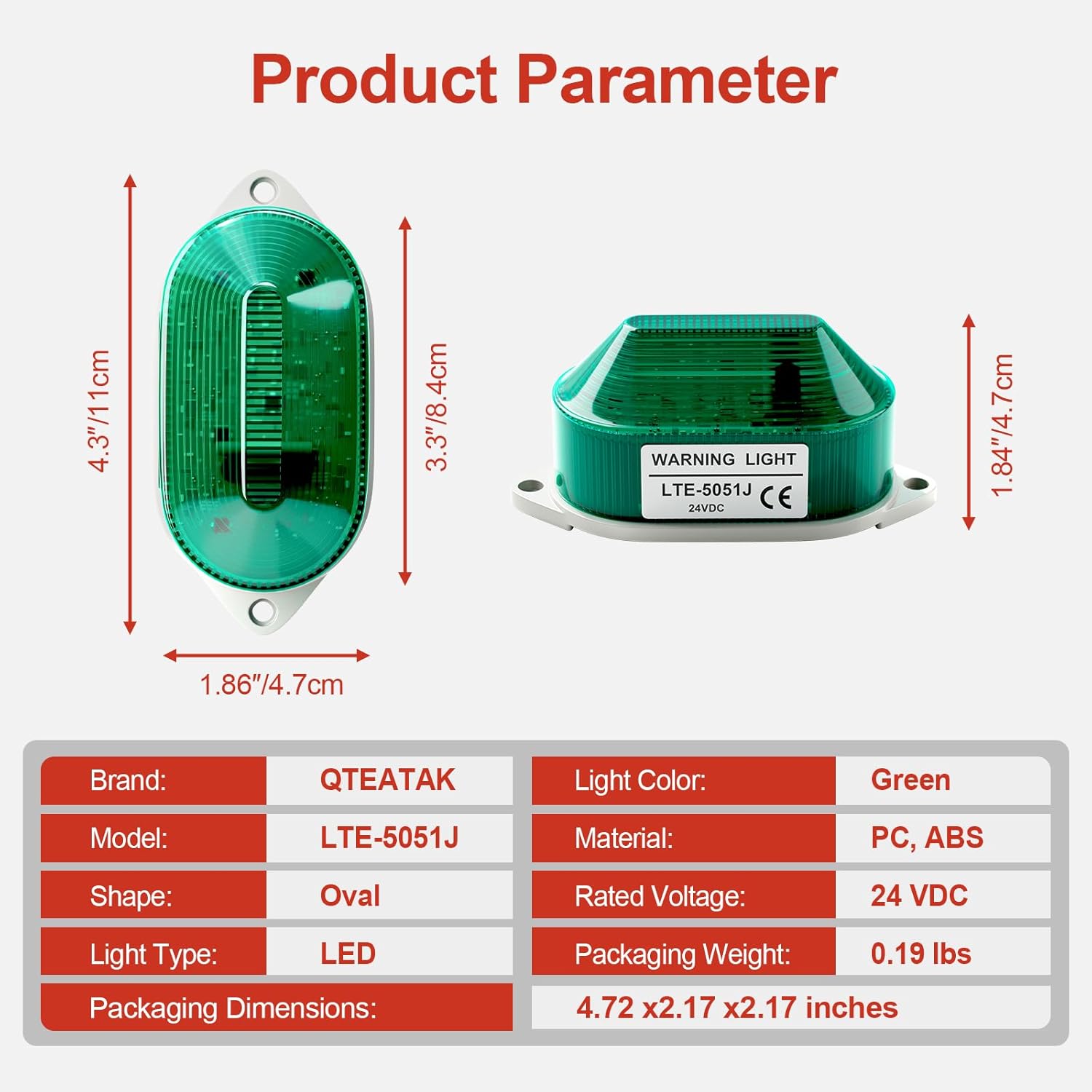 DC24V Strobe Siren Industrial Warning Light with Green LED and 105dB Buzzer, Ultra-Bright Signal Flashing Alarm Light for Safety and Alert, Oval