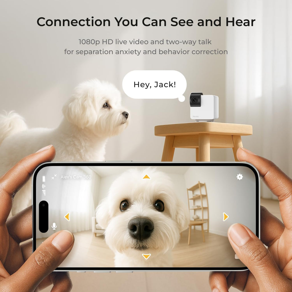Petcube Cam 360 The Pack of 2 Camera | Ultimate Interactive WiFi Pet and Home Security Pan-Tilt Camera with Phone App, 1080p HD Video, 360° Rotation, Night Vision, Smart Alerts for Home Surveillance