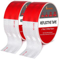 Golden Fox DOT-C2 Reflective Tape, 2 Inch x 200 Feet, Outdoor Waterproof with Strong Adhesive, Red and White, High Visibility for Trailers, Vehicles, Boats, Signs