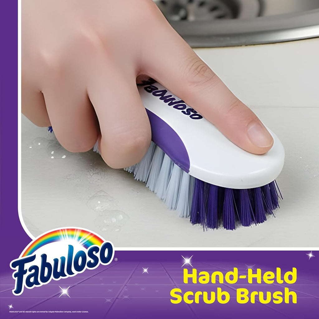 Fabuloso Hand-Held Scrub Brush – Easy Grip Scrubbing Brush for Showers, Floors, and More