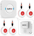 CallToU Caregiver Pager Wireless Call Button Smart Bell Alert System for Elderly Home Patient Seniors Nurse 4 Portable Waterproof Transmitters 1 Plugin Receiver