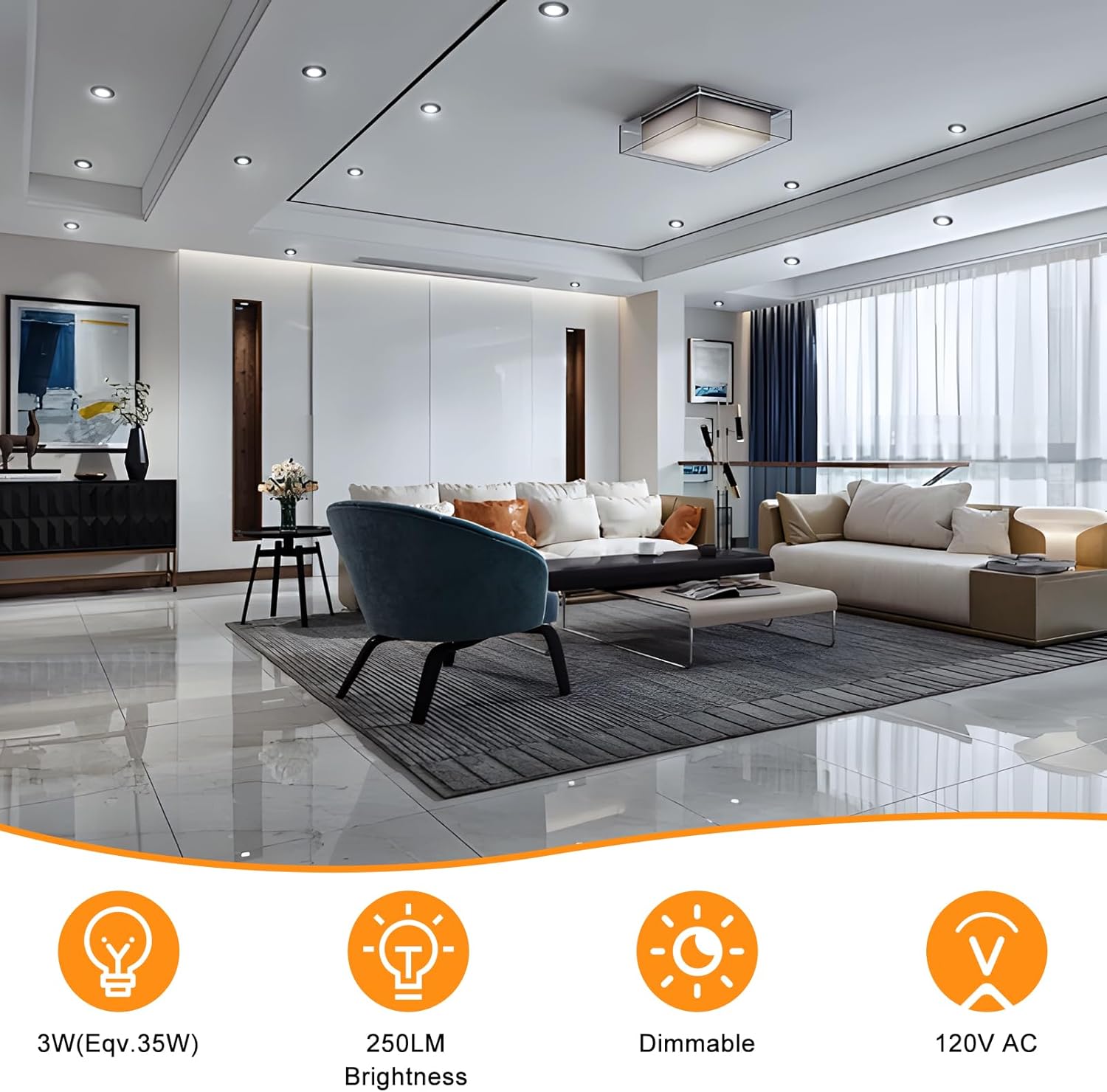 YGS-Tech 2 Inch LED Recessed Lighting, Dimmable Downlight 3W(35W Halogen Equivalent), CRI80, 5000K Daylight White Ceiling Light with LED Driver (10 Pack)