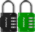 Puroma 2 Pack Combination Lock for Locker 4 Digit Outdoor Waterproof Padlock for School, Gym, Sports, Fence, Toolbox, Gate, Case, Outdoor, Hasp Storage, Cabinets(Green & Black)