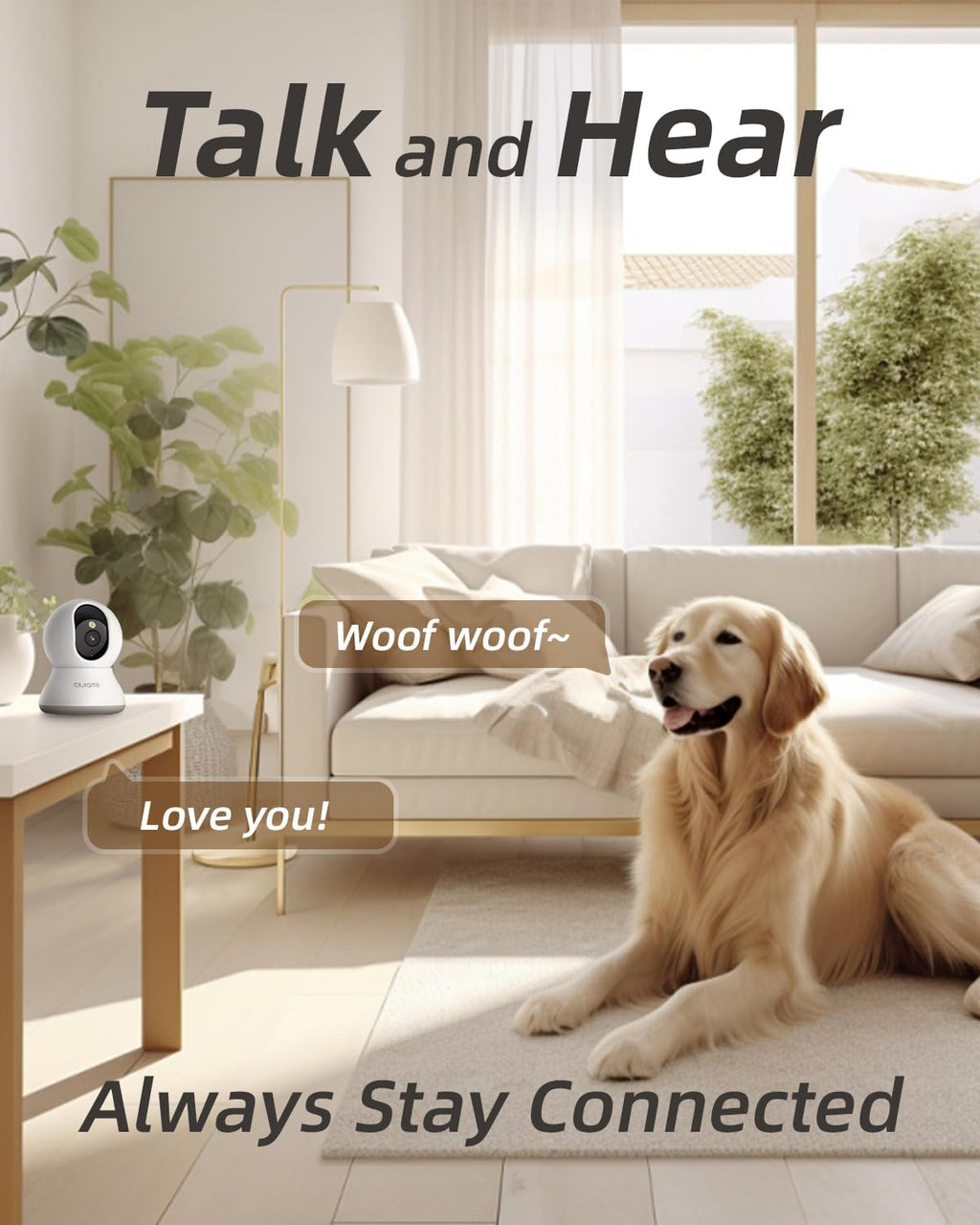 blurams Cameras for Home Security, 2K Pet Camera with Phone App, 5GHz/2.4GHz Dual-Band, 360° PTZ Indoor Cameras, 2-Way Talk, Motion Tracking, Color/IR Night Vision, Cloud&SD, Works with Alexa (4Pack)