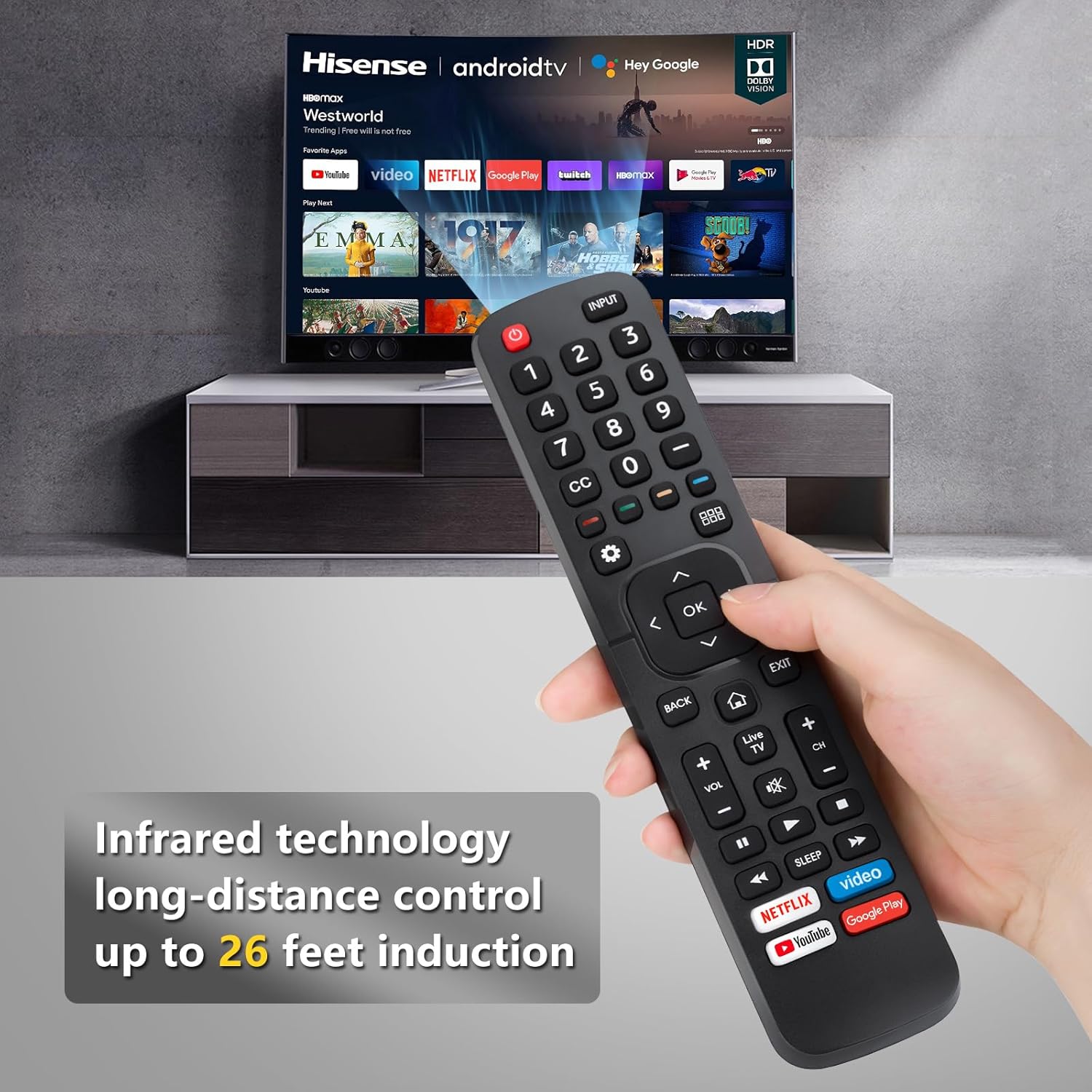 for Hisense-TV-Remote Replacement, Universal Remote Control for All Hisense Smart TVs【Pack of 2】
