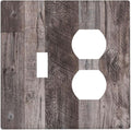 Wallplates Rustic Dark Grey Wood Retro Country Wooden 1 Toggle 1 Duplex Switch Plate Electrical GFCI Faceplate Decorative Light Switch Covers for Farmhouse Cabin Decor