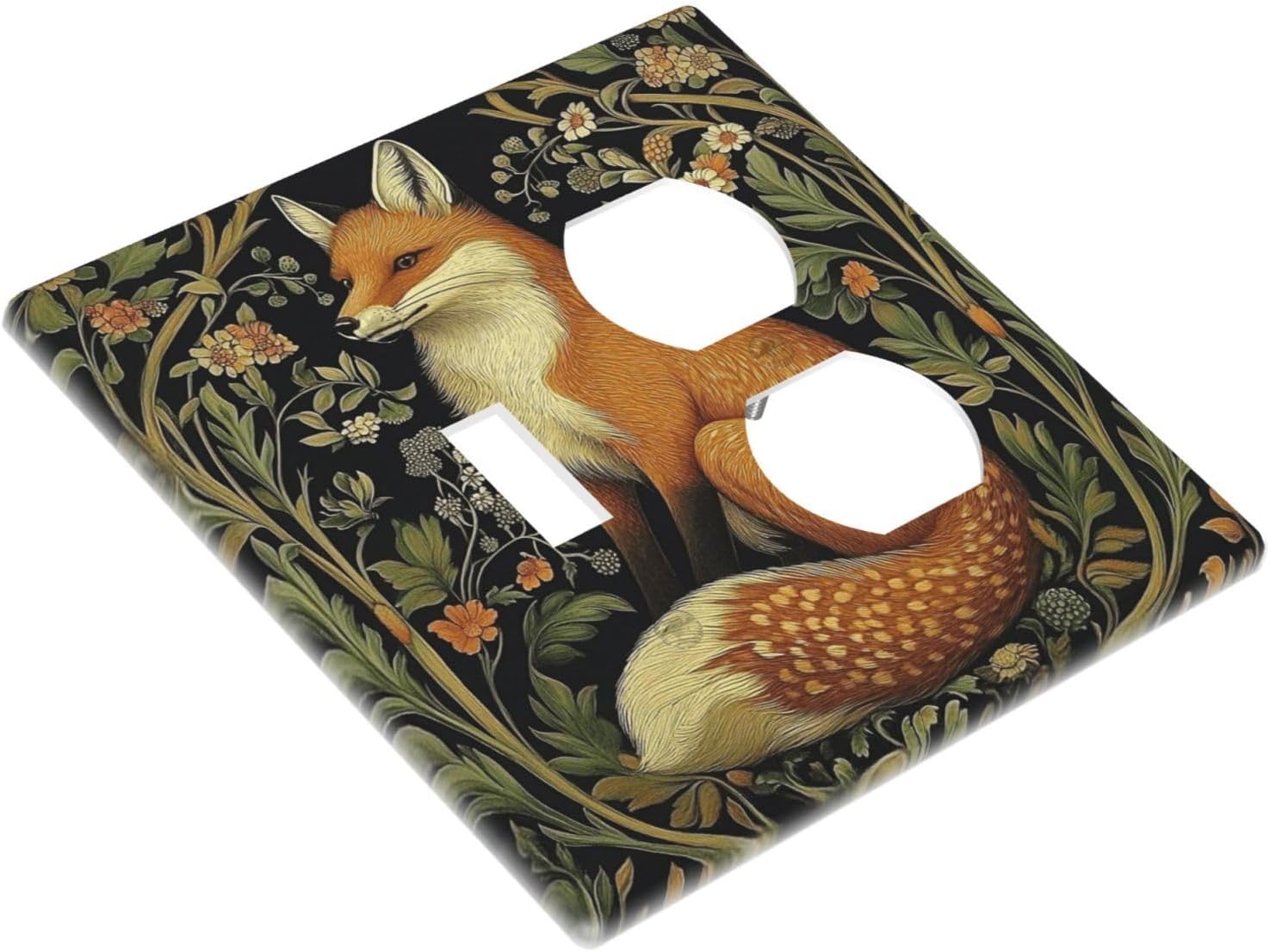 Fox Morris Plants Flowers Vine Colorful Floral Wallplates 1 Toggle 1 Duplex Switch Plate Electrical Gfci Faceplate Decorative Light Switch Covers For Bed Room Living Room Decor