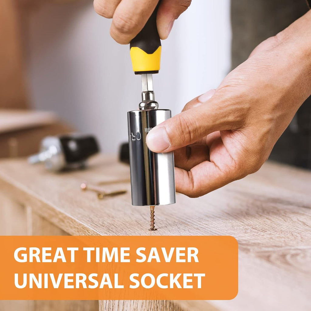 Stocking Stuffers for Men Gifts Christmas Super Universal Socket Tools Gifts for Men: Socket Set with Power Drill Adapter(7-19 MM) Cool Stuff Gadgets for Women Birthday Gifts for Dad Husband Adults