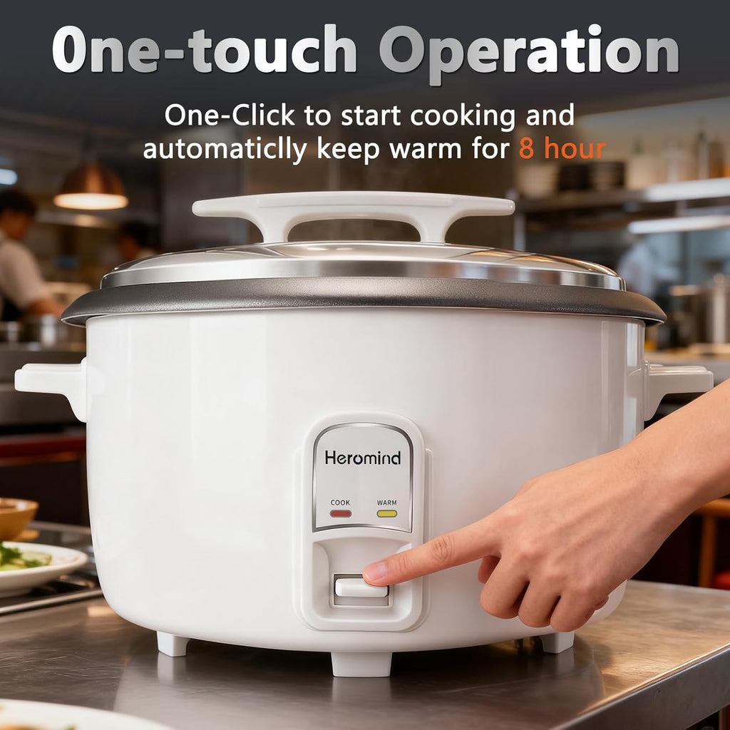 Commercial Rice Cooker, 90-Cup Rice Cooker, 16Qt / 18 L Large Rice Cooker with Nonstick Inner Pot, Fast Cooking and Auto Keep Warm, with Rice Cup and Paddle, Easy to Clean, 1950W