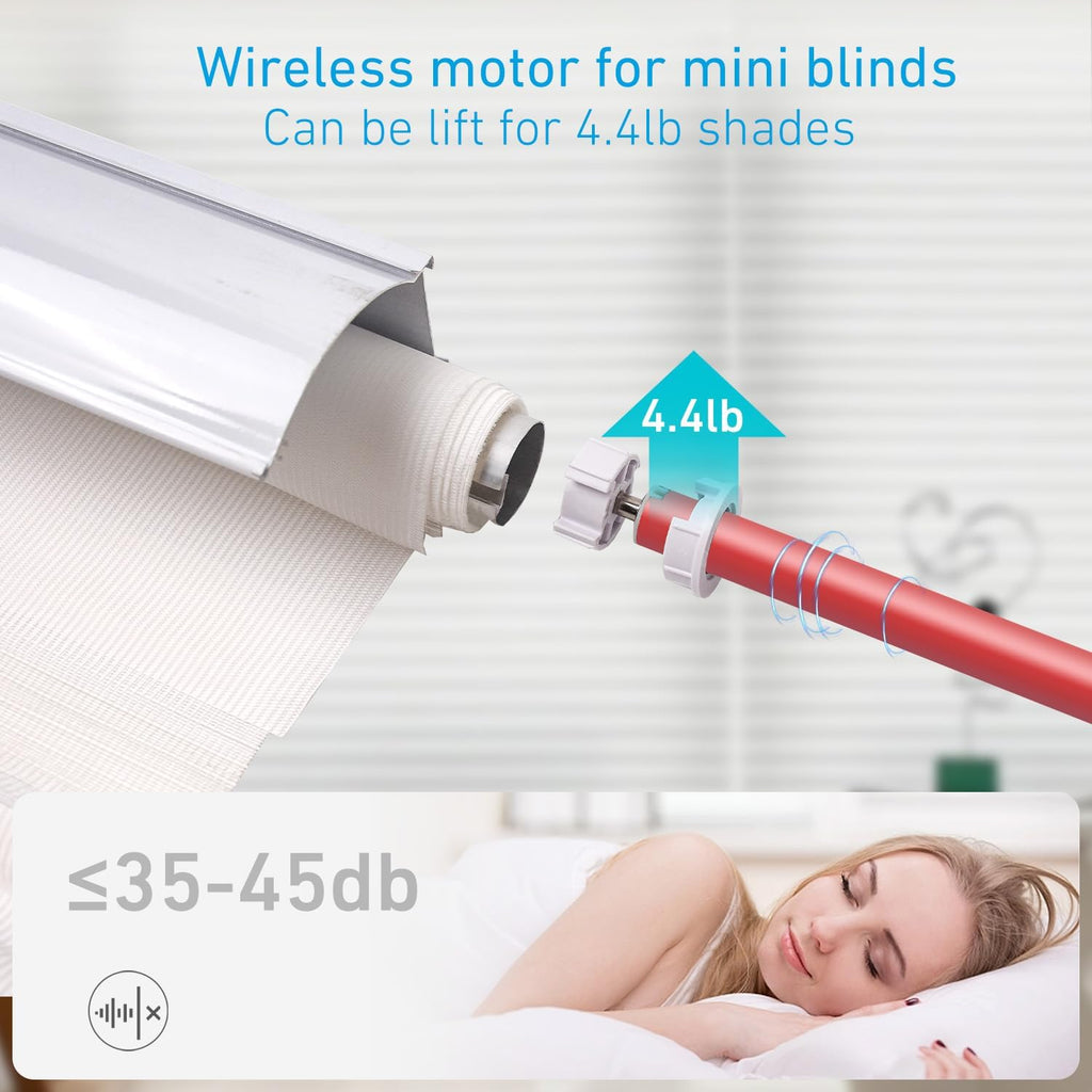 Rollerhouse Roller Shade Motor Motorized Systems for Interior Shades Motors Radio, Wireless, Quiet, Compatible with 1 inch Shade Tube