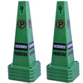 OrangeStar 8-Pack Reserved Parking Cones, Green Four Sided Message Safety Traffic Cones with Heavy Rubber Base for Indoor/Outdoor Use