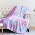 NEWCOSPLAY Super Soft Faux Fur Throw Blanket for Couch Multi Purple Sherpa Fuzzy Plush Warm Blanket for Sofa Bed (Multi Purple, Throw(50"x60"))