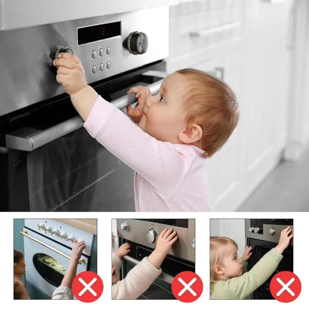 Stove Knob Safety Covers, 6PCS Gas Stove Knob Locks, Heat-Resistant Covers, Easy to Install Oven for Child SafetyStove Safety