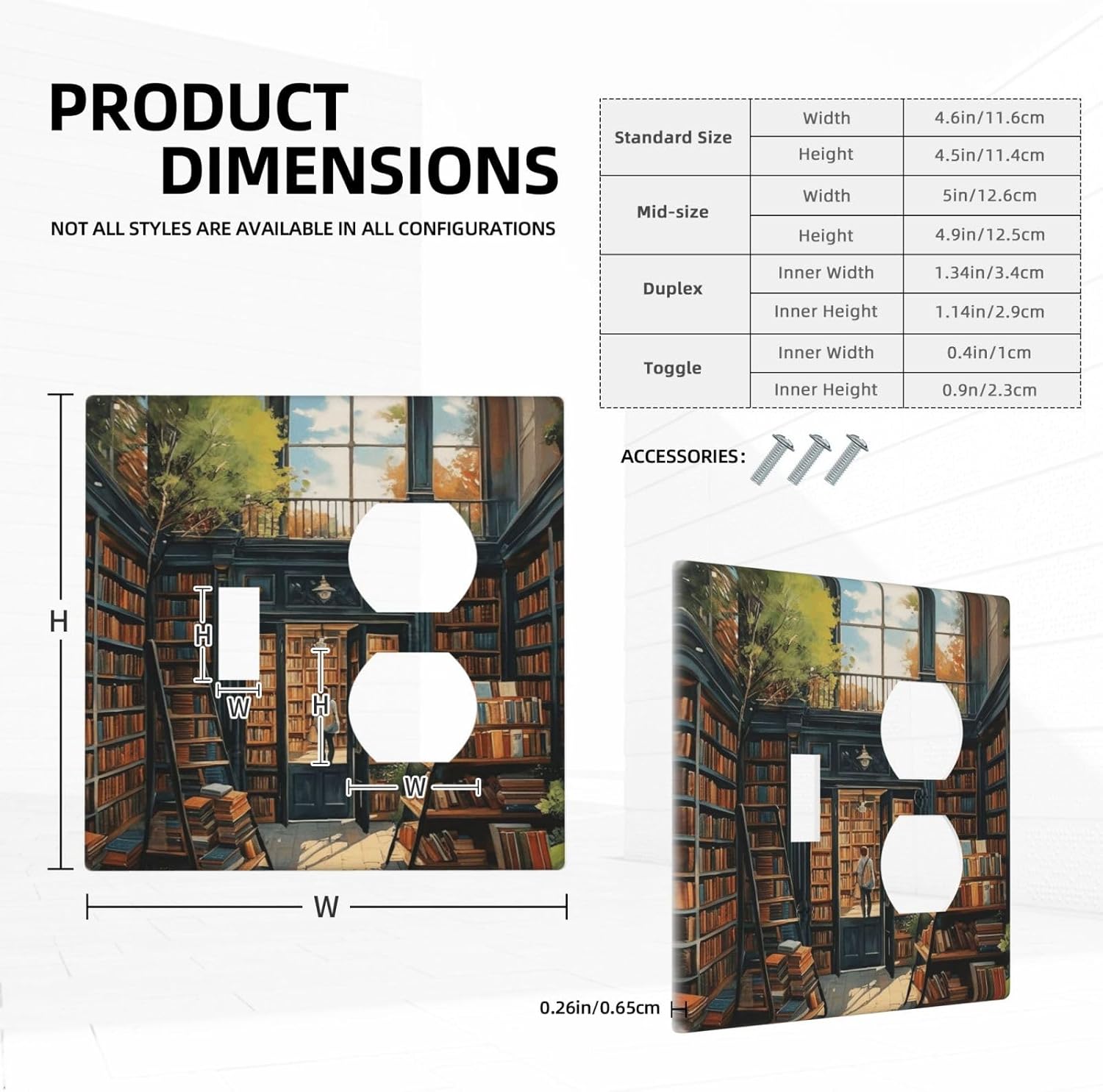 Decorative Outlet Covers Library Books Sunshine 2 Gang Wall Plate Single Toggle Duplex Light Switch Cover Switch Plate Covers Faceplate for Bedroom Home Decor
