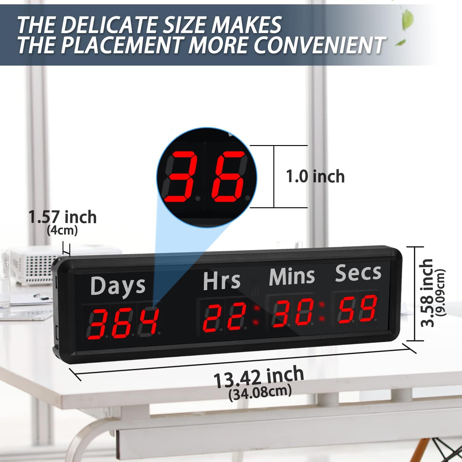 LED Countdown Clock, 999 Days, 23 Hours, 59 Minutes, 59 Seconds, Event Countdown Clock/Factory Accepts Your Exclusive Customization (1.0 inch 9-bit red LED)