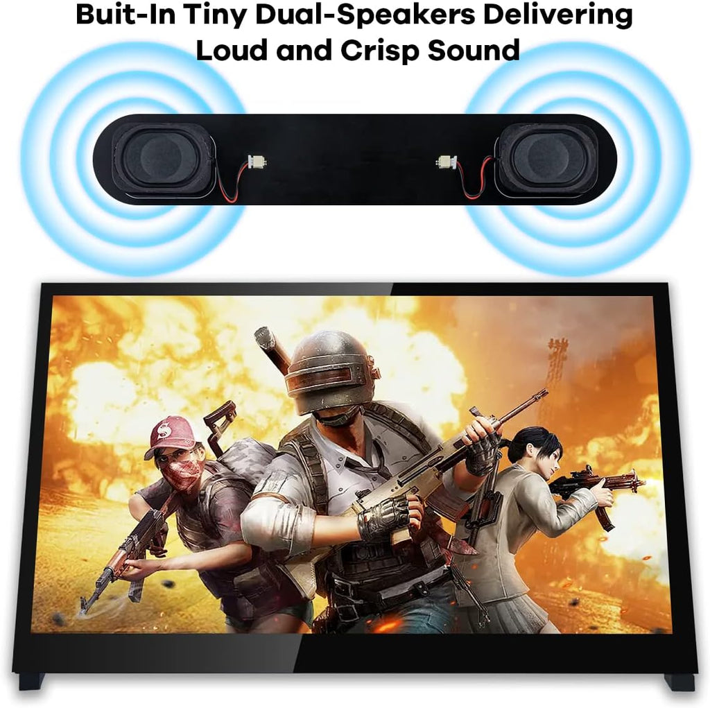 10.1" IPS LCD Capacitive Touch Screen HDMI Display Portable Monitor 1024X600 Built-in Dual Speakers for Raspberry Pi 5/4/3 Xbox PS4 Windows 7/8/10