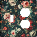 Wallplates Baroque Vintage Peony Flower Floral 1 Toggle 1 Duplex Switch Plate Electrical GFCI Faceplate Decorative Light Switch Covers for Bedroom Farmhouse Decor
