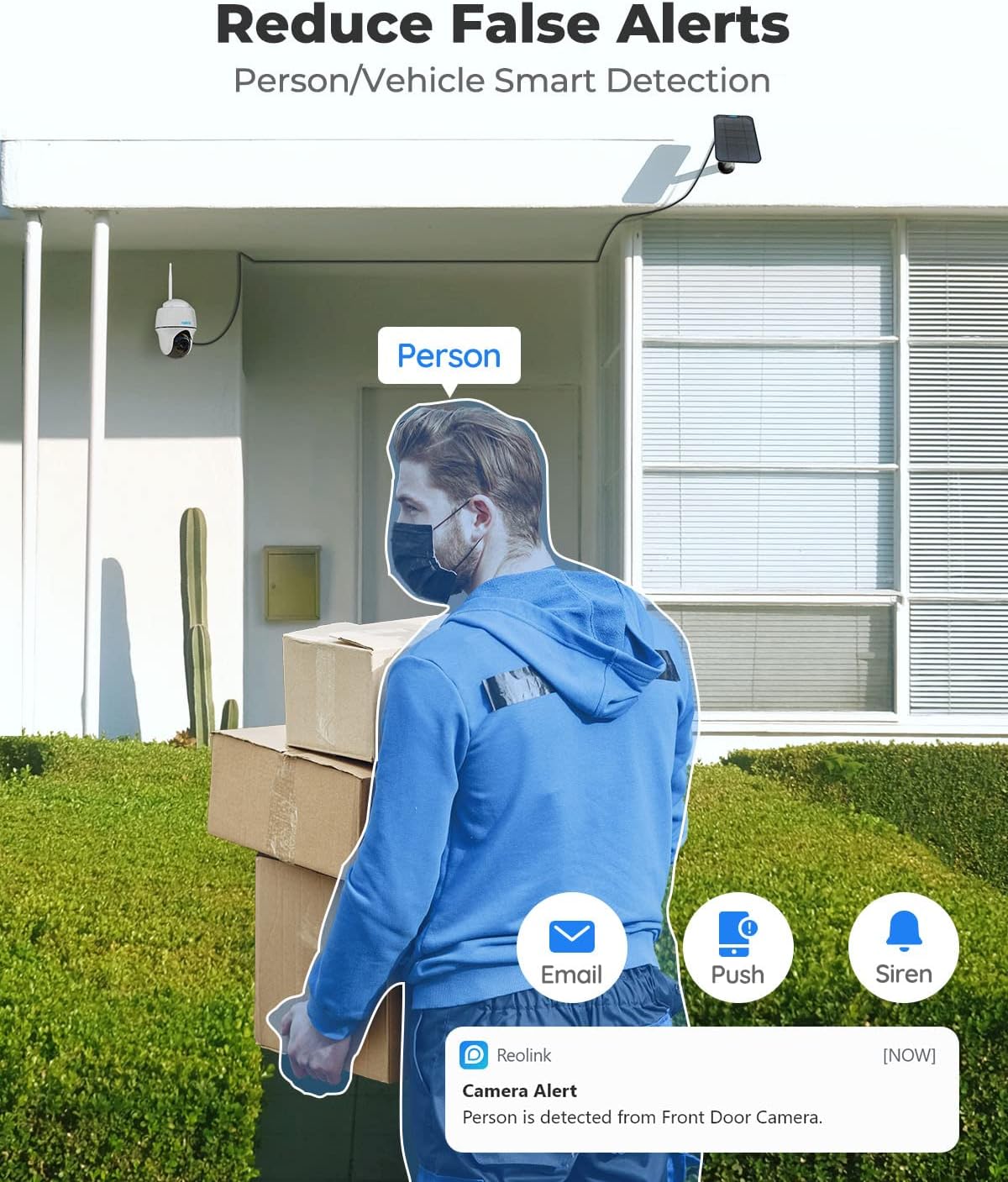 REOLINK Security Cameras Wireless Outdoor, Pan Tilt Solar Powered, 5MP 2K+ Color Night Vision, 2.4/5GHz WiFi, Smart Cameras for Home Security, Works with Home Hub, Argus PT + Solar Panel