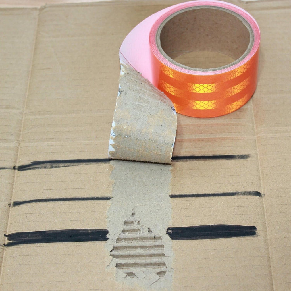 Non Fading Reflective Tape Orange Outdoor Waterproof 2 inch, High Visibility Industrial Marking Tape, Safety Adhesive Stickers (11 feet)