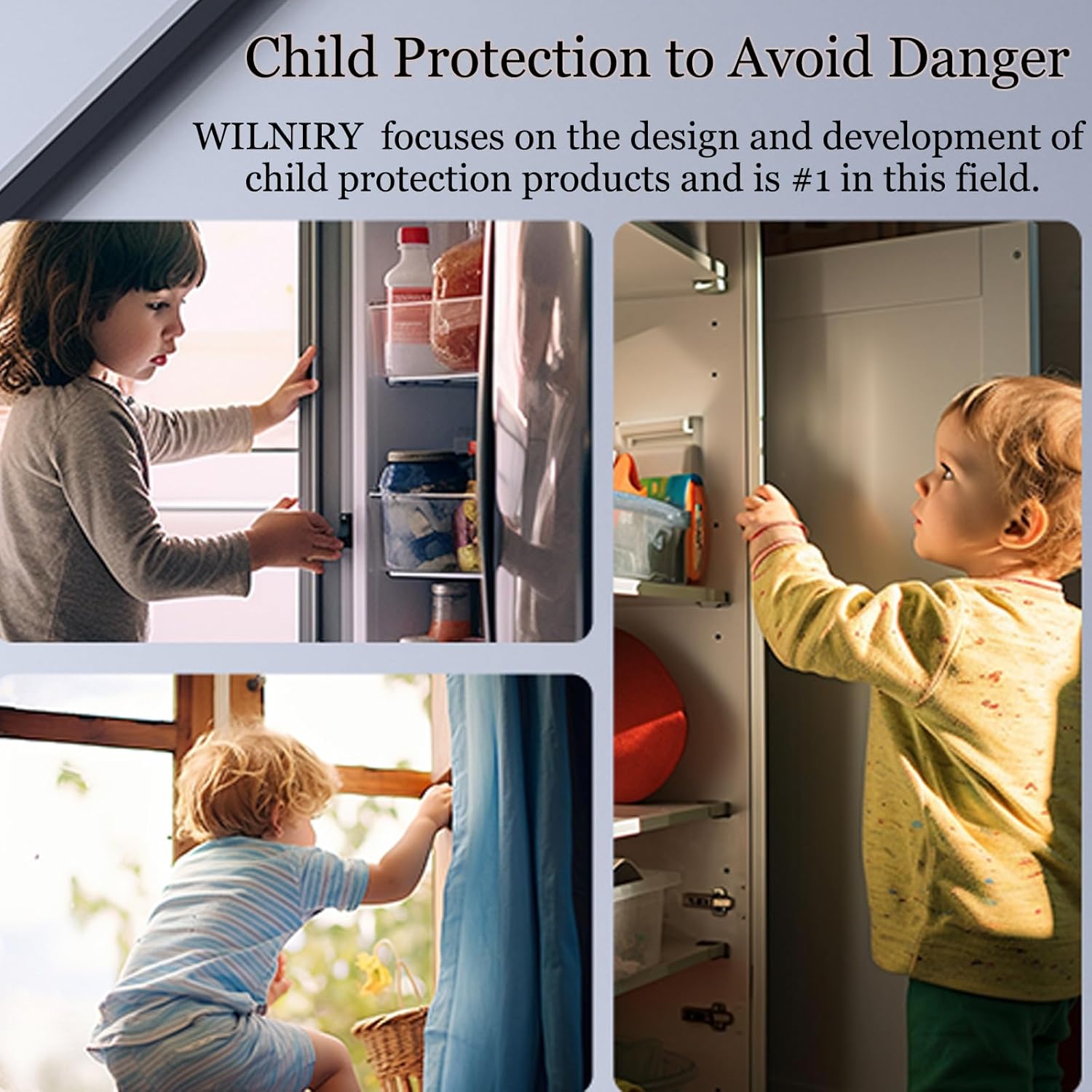 2 Pack Refrigerator Door Lock with Adhesive, No Tools Required, Child Proof Fridge Door Lock for Kids and Pets, Self Adhesive Latch for Freezer, Cabinets, Drawers, Windows (Patent)