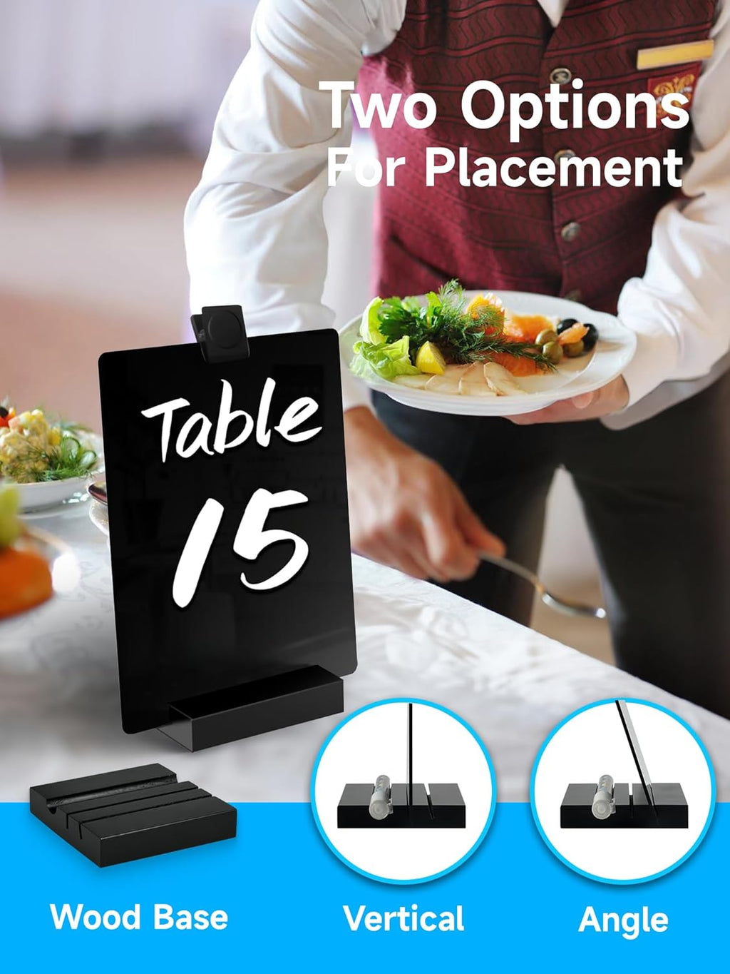 Acrylic Black Dry Erase Board with Stand - 8” x 6” Small Desktop Whiteboard with Marker, Reusable Desk Blackboard, to-Do List, Planner, Memo Clipboard, Menu Board for Office, Home, Bar