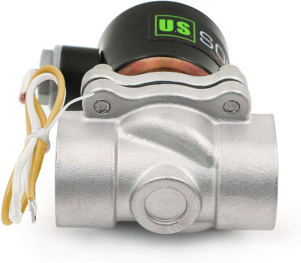 U.S. Solid Stainless Steel Electric Solenoid Valve 110VAC Normally Closed Air Water (3/4)