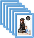 Blue 5x7 Picture Frame with Acrylic Front 6 Pack, ABS Frame for 5x7 or 4x10 Photos, Shatterproof UV-Resistant Tabletop Photo Frame, Vertical/Horizontal Display for Home Décor