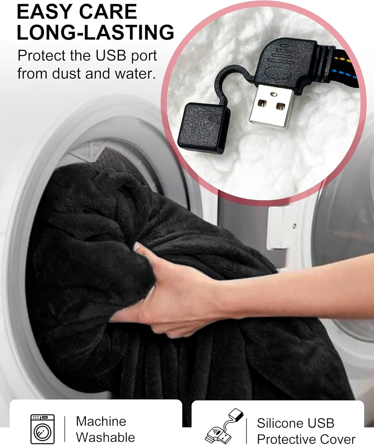 KFUBUO Heated Electric Wearable Blanket Throw Battery Operated Portable USB Cordless Outdoor Hoodie Sweatshirt