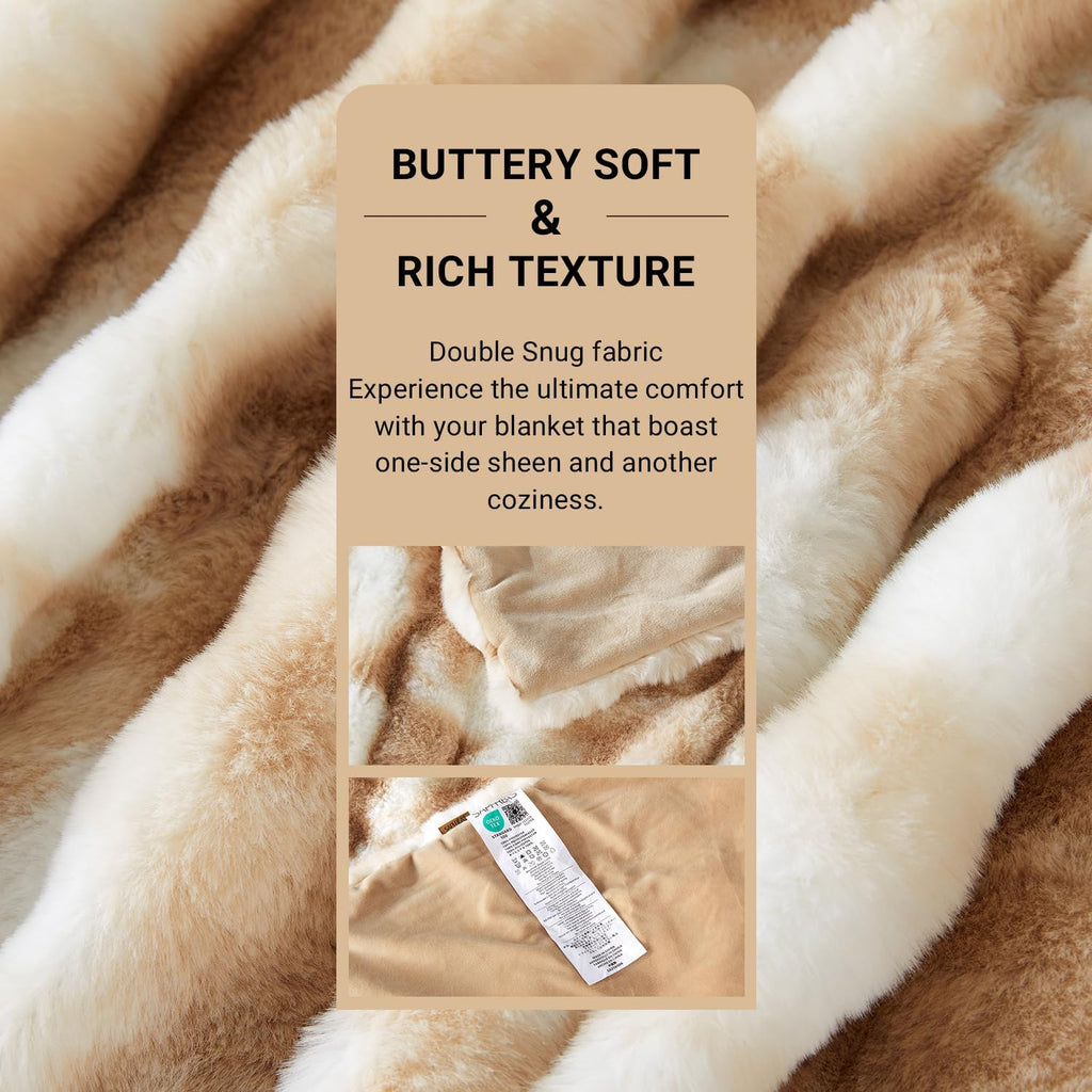 SAPHREAS Faux Fur Throw Blanket for Couch, Fluffy Fuzzy Bubble Blanket for Sofa Bed Living Room, Decor Soft Cozy Gifts for Women Men, 50x60” Tie Dye Khaki