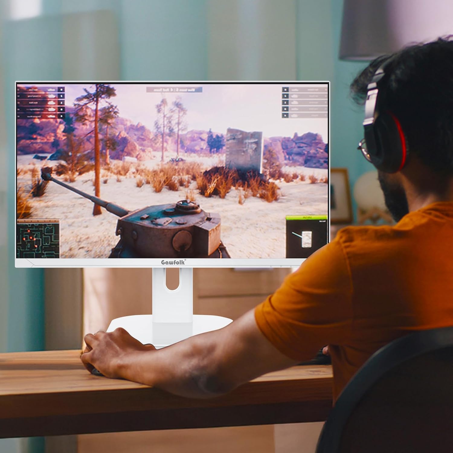 Gawfolk 27 Inch 4K Gaming Monitor 160Hz, White PC Computer Monitors UHD 3840 x 2160p, IPS Screen for Home & Office, Freesync, DP 1.4, HDMI 2.1, Eye Care, Wall Mount Compatible
