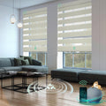 Yoolax Smart Blinds Motorized Matter Zebra Blinds Compatible with Alexa, Google Home, Apple Homekit,Window Shades Blackout Electric Custom Roll Up Indoor Cordless Zebra for Home(Striped Gold)