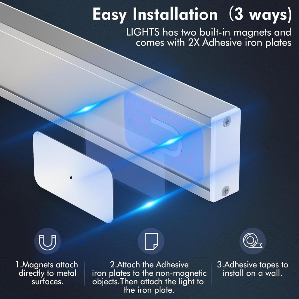 Under Cabinet Lighting 4 Pack,Under Cabinet Lights Wireless,Motion Sensor Light Indoor Rechargeable Battery Operated,Dimmable Under Counter Lights for Kitchen,Drawers,Wardrobe,Stair Bedroom