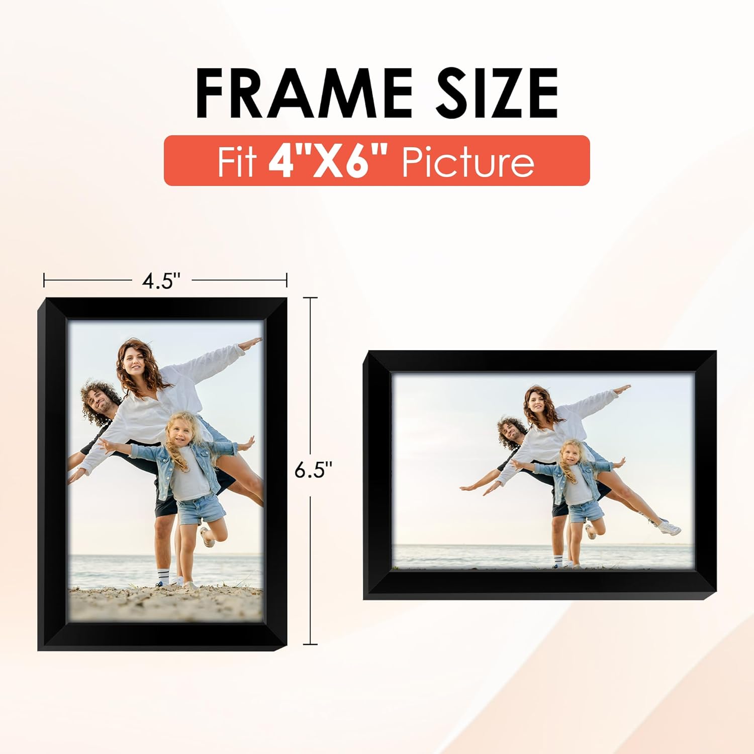 FIXSMITH 4x6 Picture Frame Set of 10, Black Photo Frames Bulk with HD Plexiglass for Wall Hanging or Tabletop Display, Multi Picture Frames Collage for Wall Decor