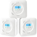 3 Pack Carbon Monoxide Detector LCD Screen Real-Time Concentration Battery Fault LED 60-Second Self-Check History Alarm Peak Record Portable Travel Van Life RV Camping Hotel Home Safety Pet Family